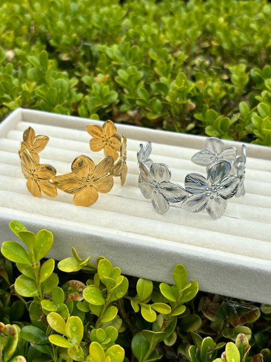 Flower Bangle Cuff