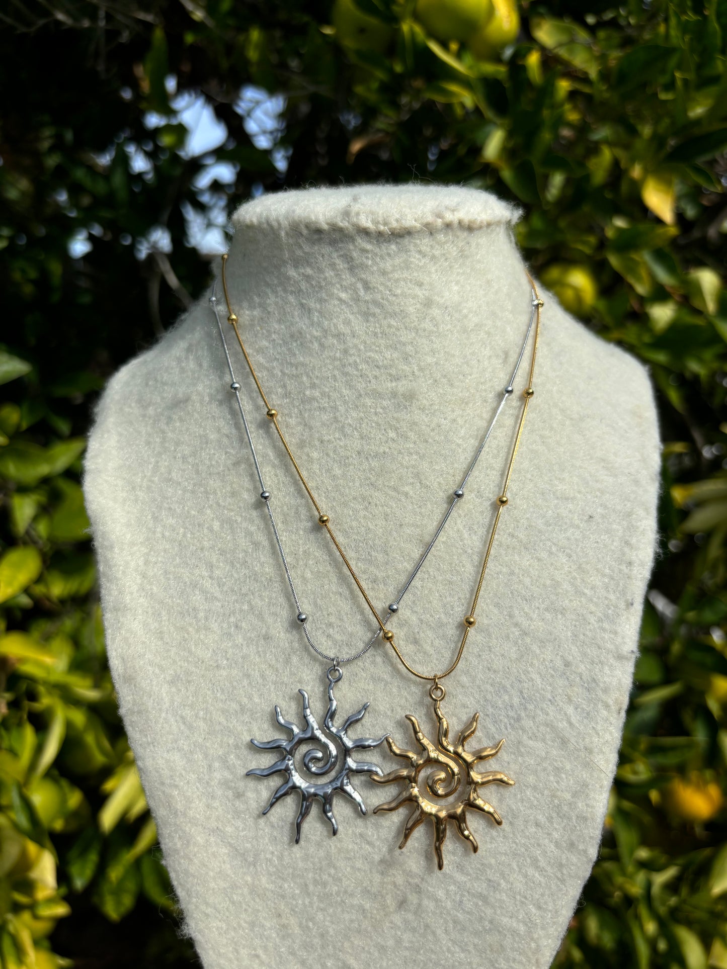 Spiral Sun Chain Necklaces