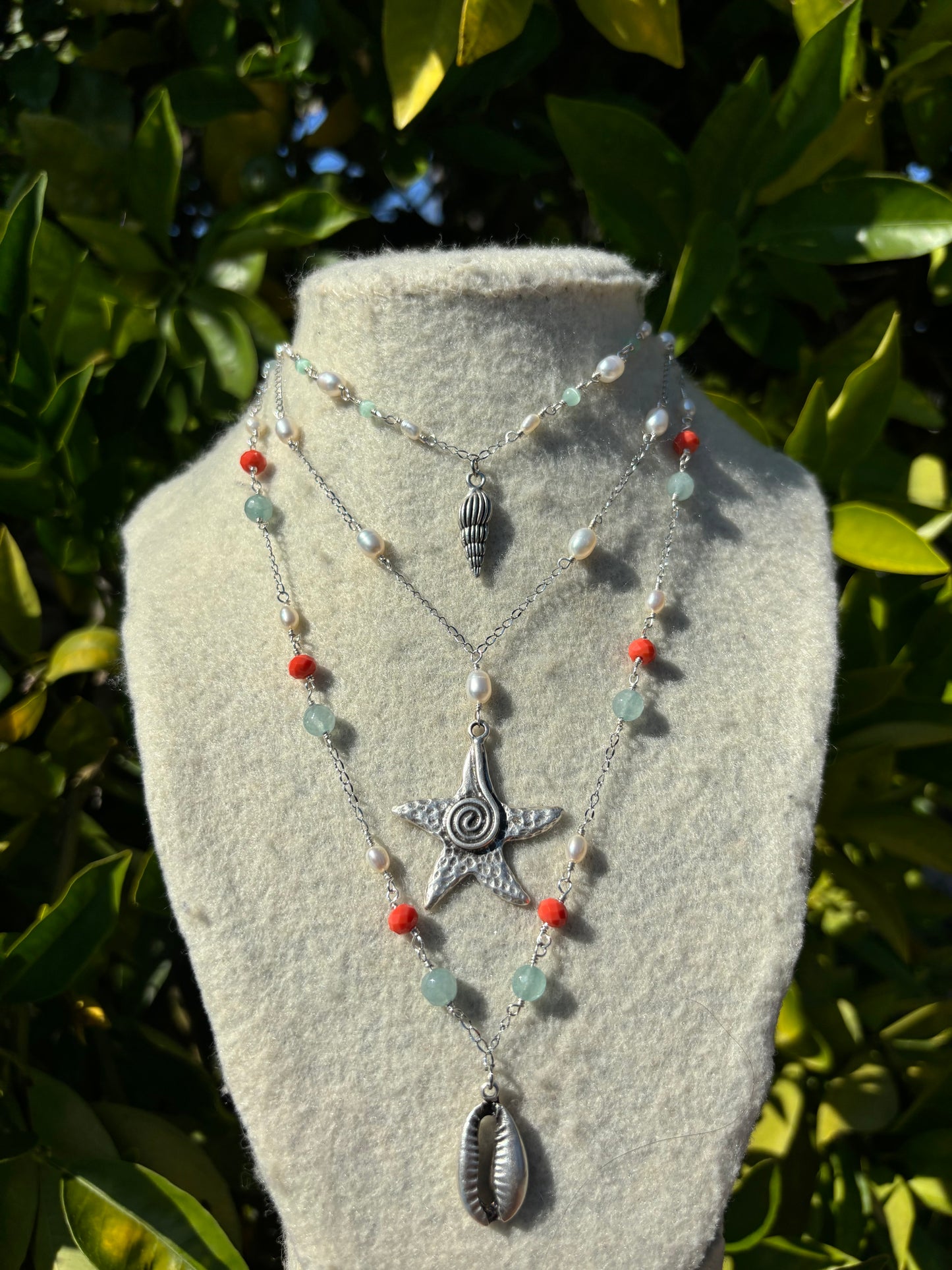 Cowrie Shell Silver Necklace