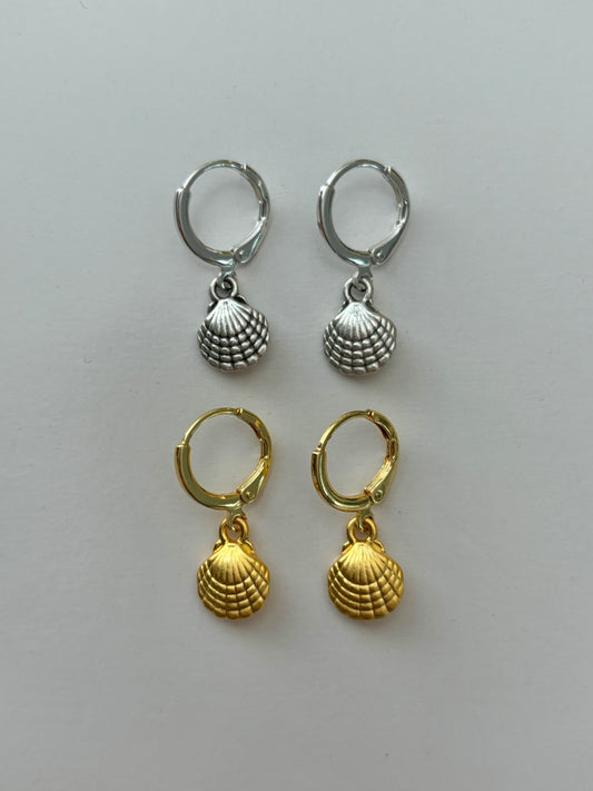 Mini Shell Huggie Earrings