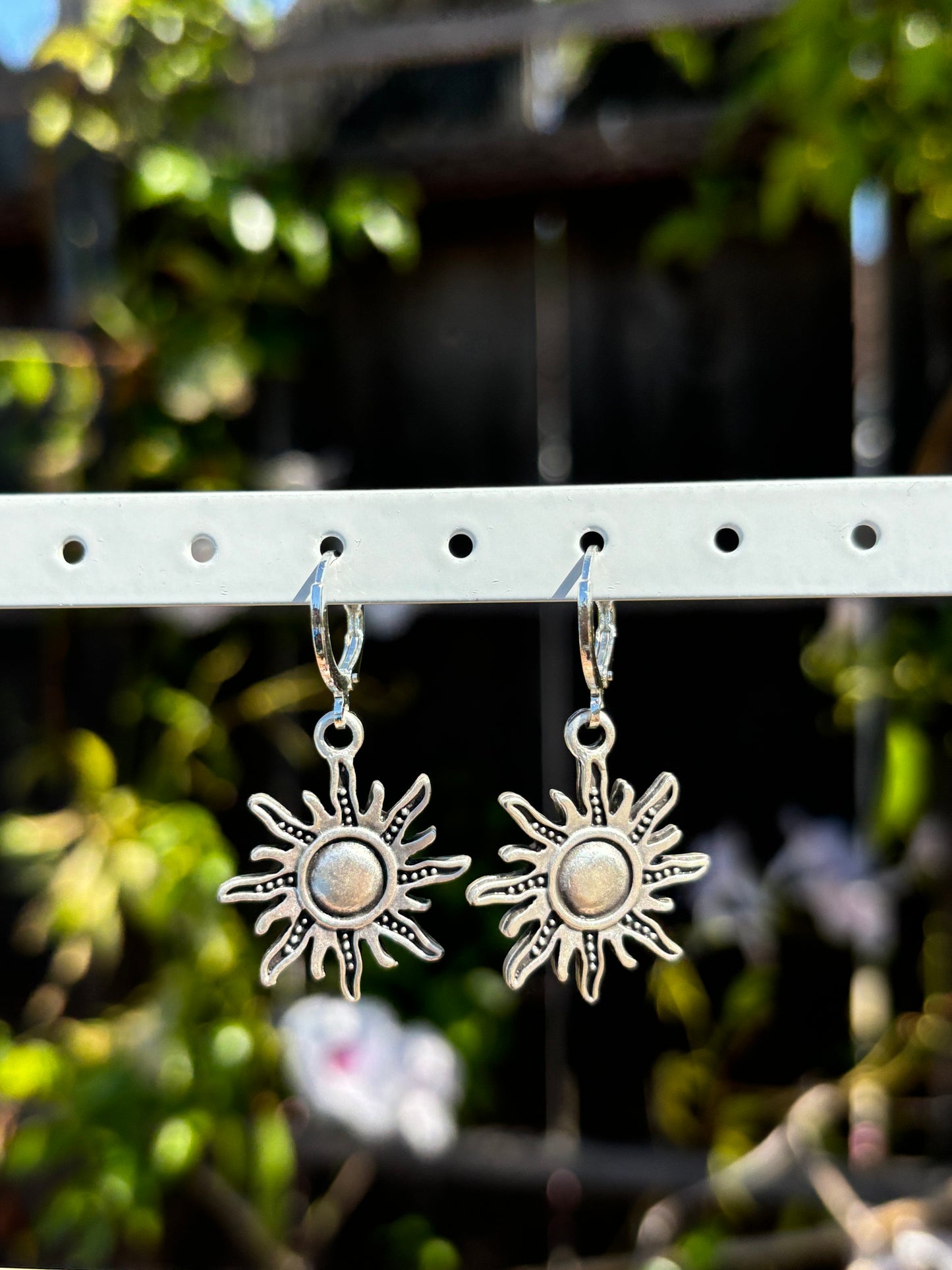 Big Sun Silver Huggie Earrings
