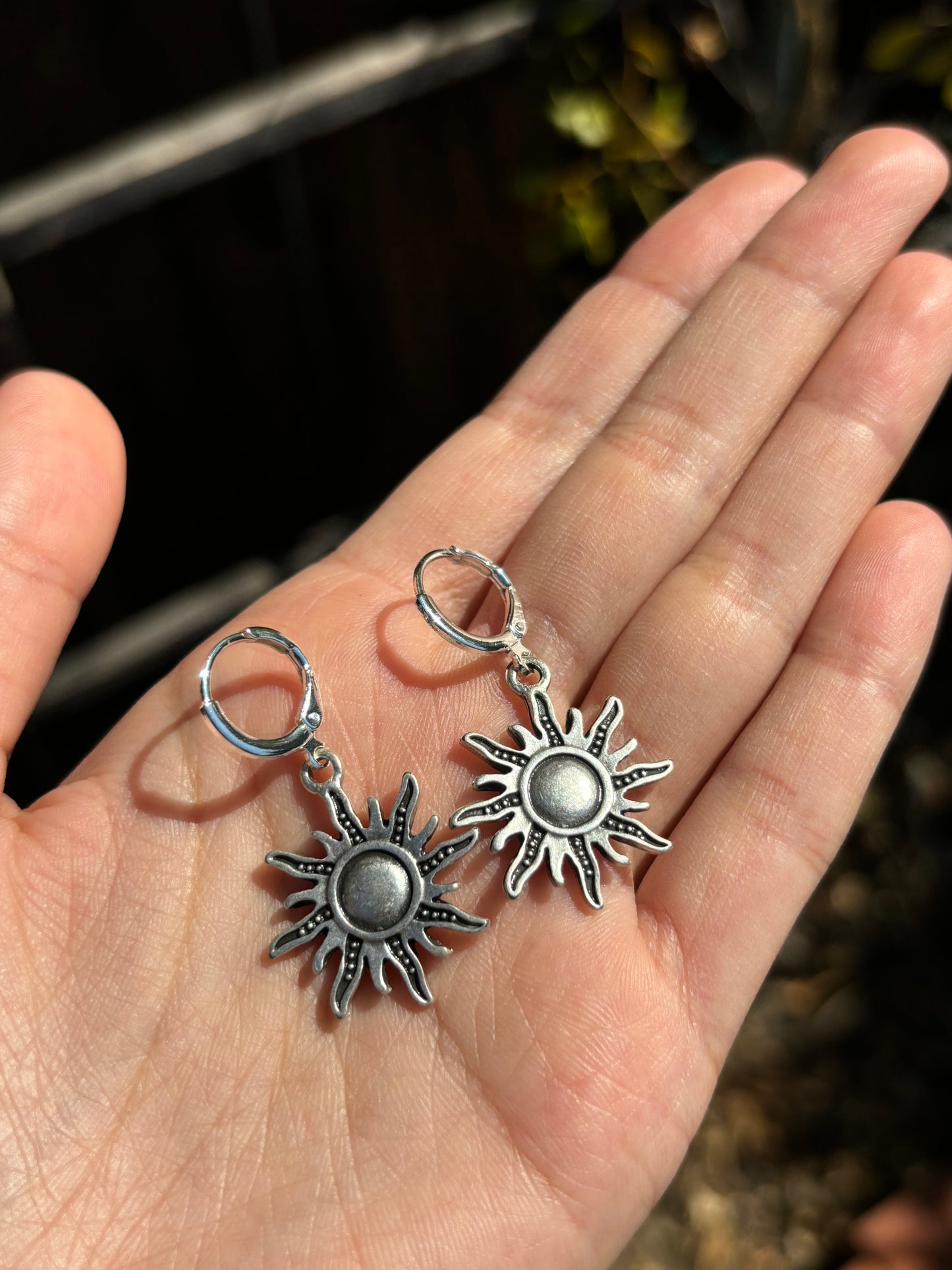Big Sun Silver Huggie Earrings