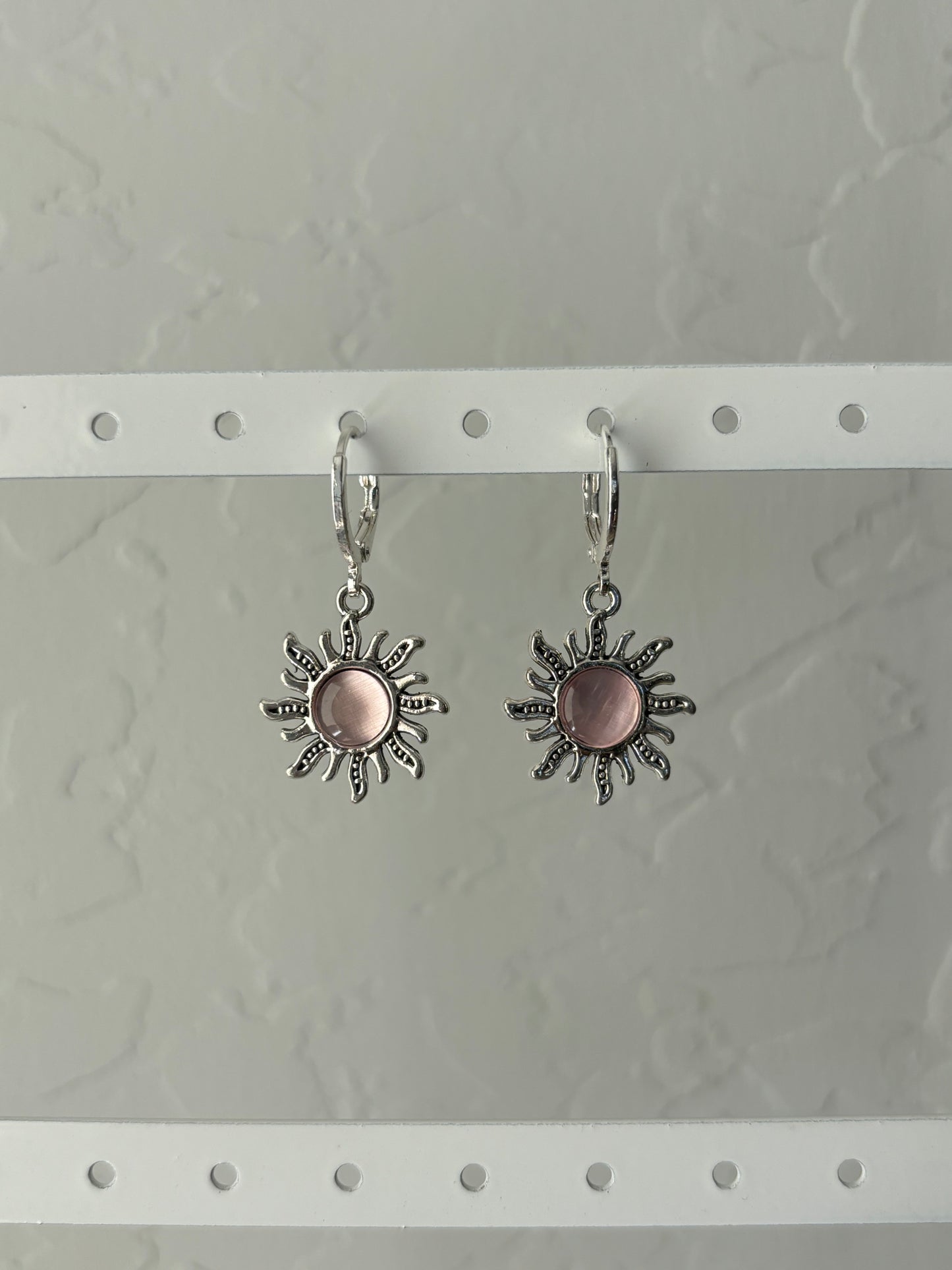 Sun Silver Huggie Earrings