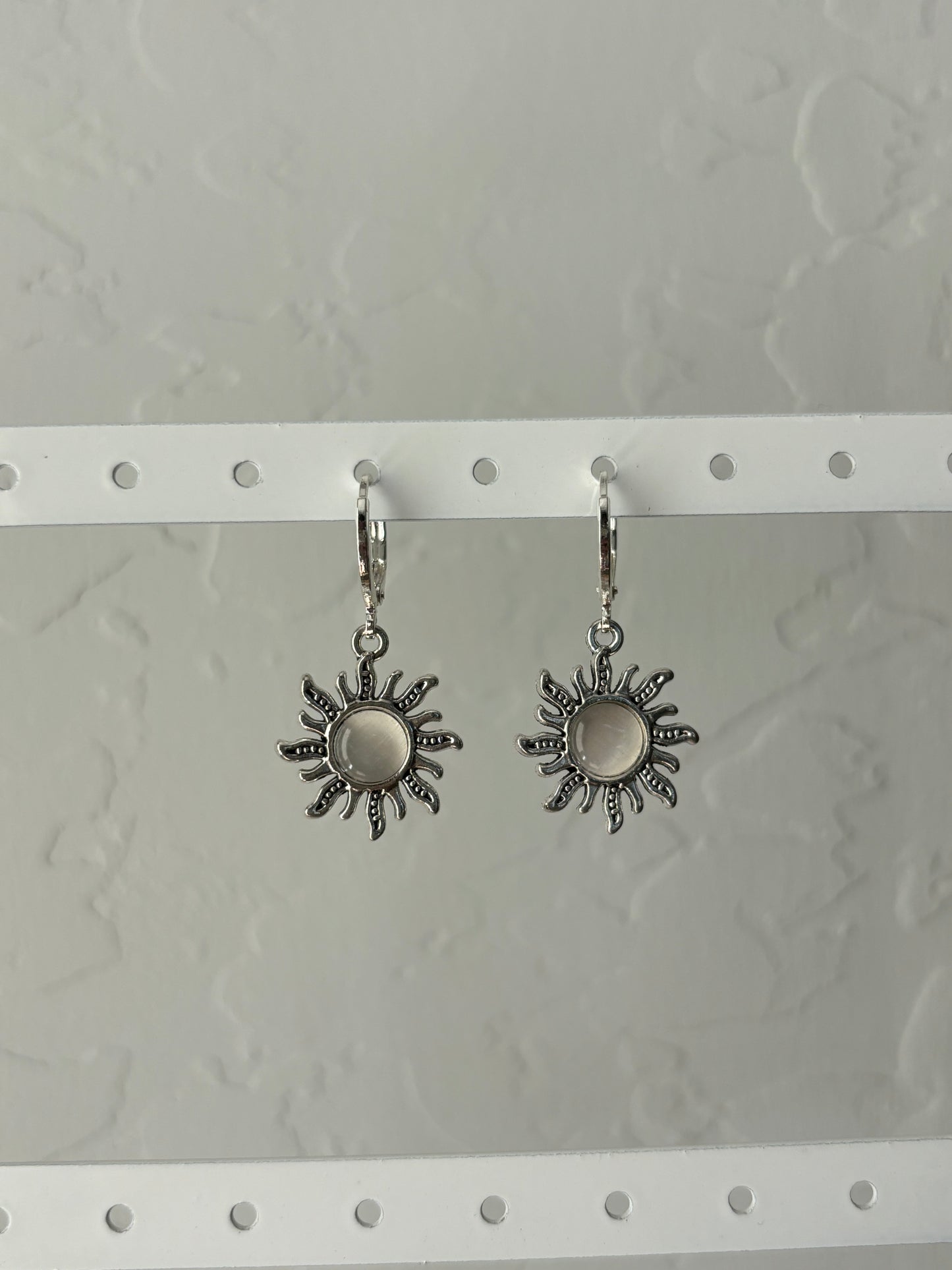 Sun Silver Huggie Earrings