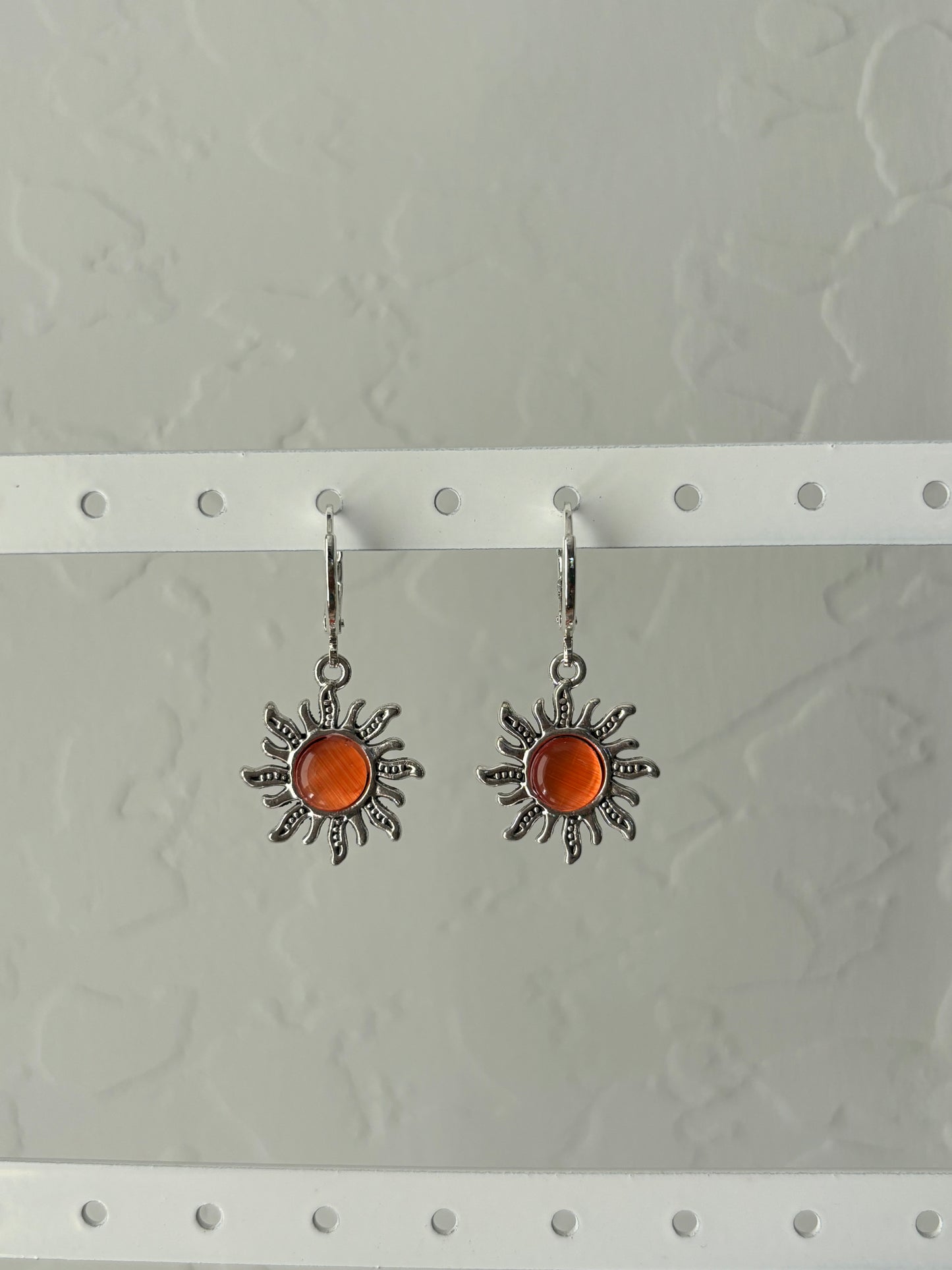 Sun Silver Huggie Earrings