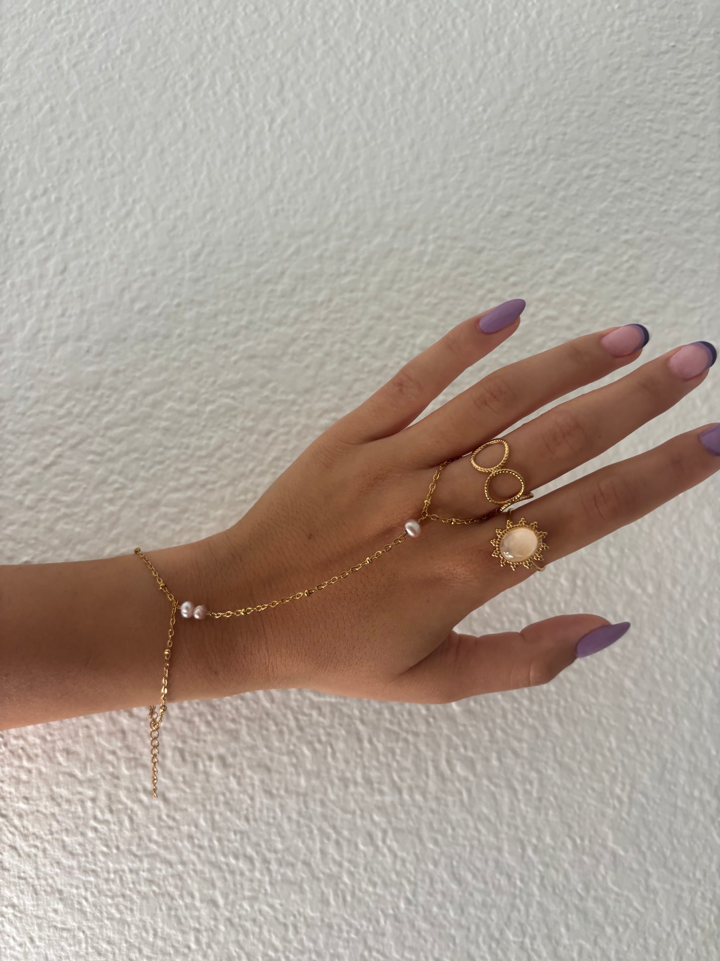 Pink Pearl Gold Handchain
