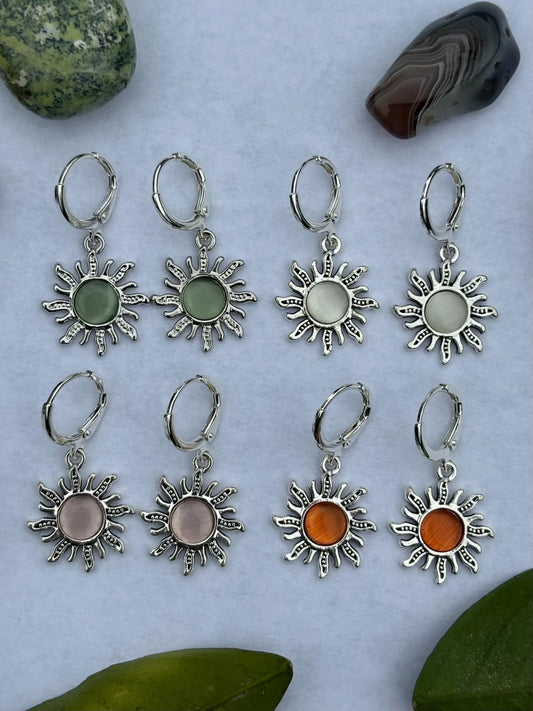 Sun Silver Huggie Earrings